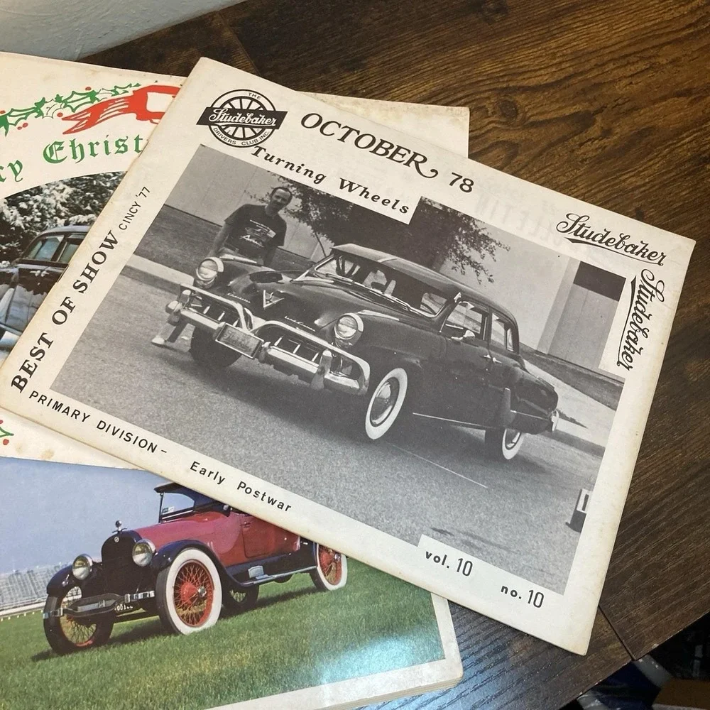 Antique Car Magazines Lot 1970s Studebaker Turning Wheels Photos Print Ads Vtg